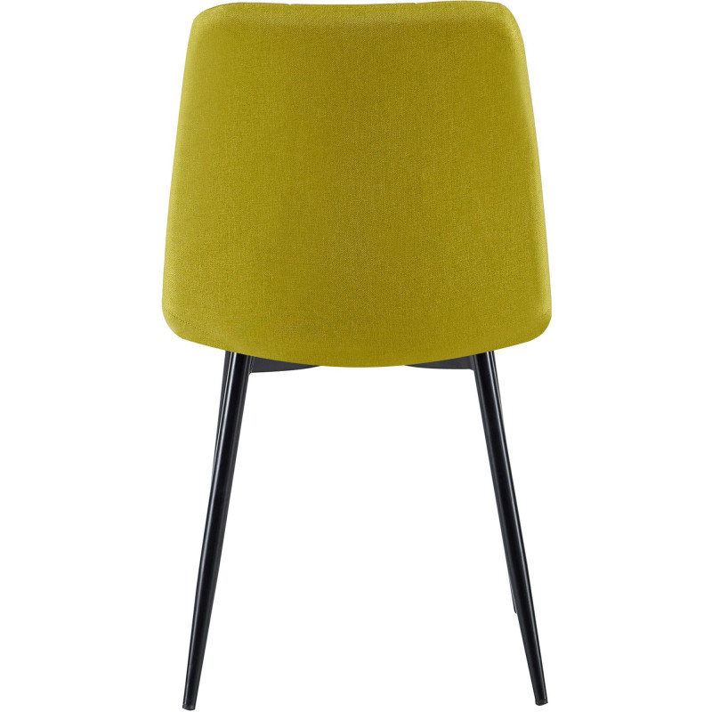 Chaise moderne en Tissu Vert Métal Noir Mat Delphine - 6