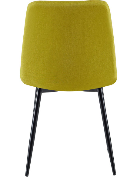 Chaise moderne en Tissu Vert Métal Noir Mat Delphine - 6