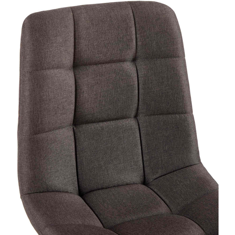 Chaise moderne en Tissu Marron Métal Noir Mat Delphine - 2