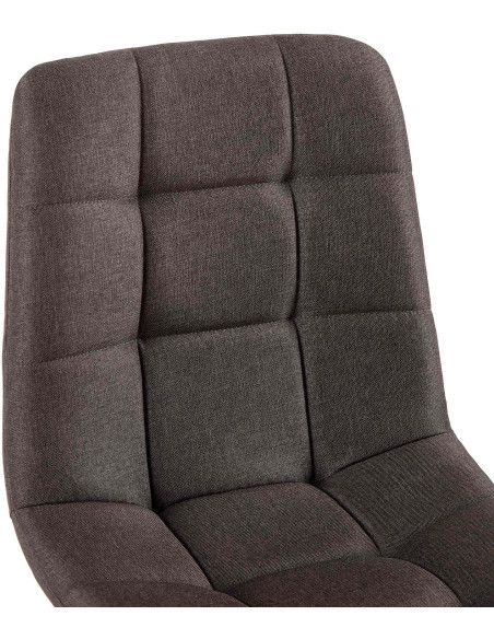 Chaise moderne en Tissu Marron Métal Noir Mat Delphine - 2