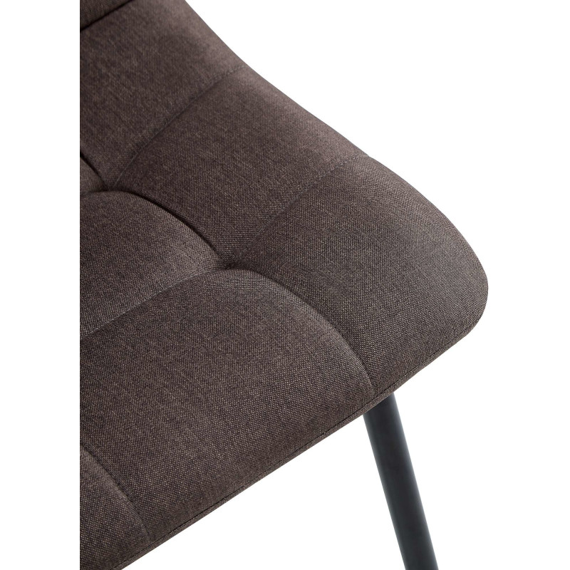 Chaise moderne en Tissu Marron Métal Noir Mat Delphine - 4