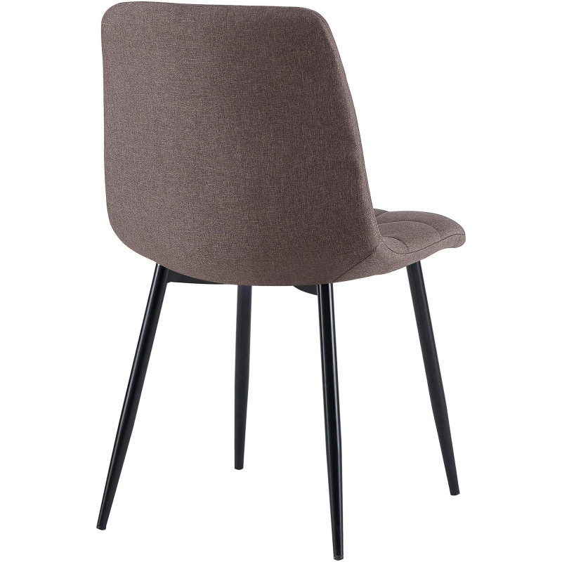 Chaise moderne en Tissu Marron Métal Noir Mat Delphine - 5
