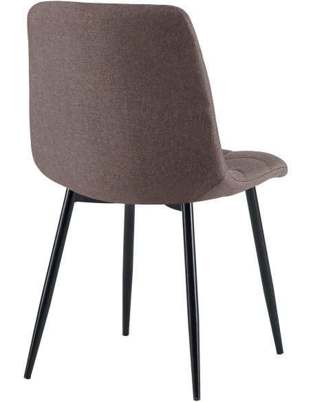 Chaise moderne en Tissu Marron Métal Noir Mat Delphine - 5