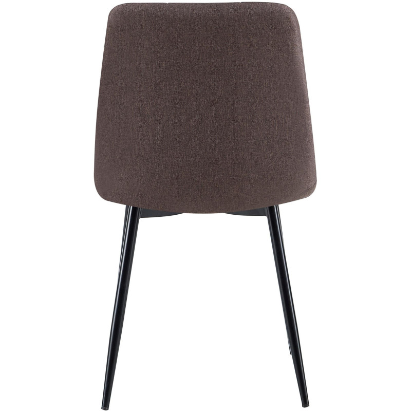Chaise moderne en Tissu Marron Métal Noir Mat Delphine - 6
