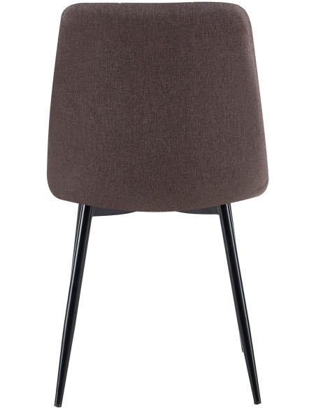 Chaise moderne en Tissu Marron Métal Noir Mat Delphine - 6
