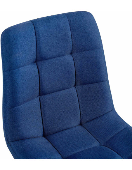 Chaise moderne en Tissu Bleu Métal Noir Mat Delphine - 2