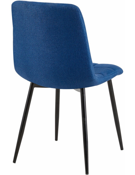 Chaise moderne en Tissu Bleu Métal Noir Mat Delphine - 5