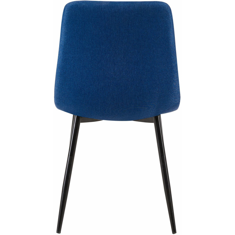 Chaise moderne en Tissu Bleu Métal Noir Mat Delphine - 6