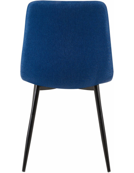 Chaise moderne en Tissu Bleu Métal Noir Mat Delphine - 6