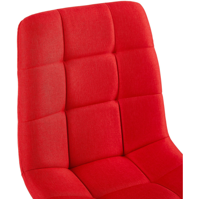 Chaise moderne en Tissu Rouge Métal Noir Mat Delphine - 2