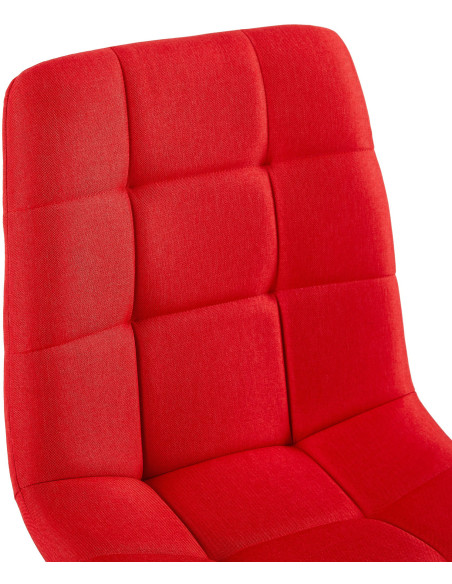 Chaise moderne en Tissu Rouge Métal Noir Mat Delphine - 2