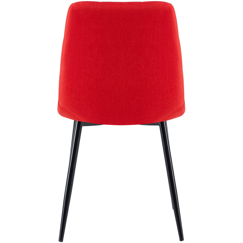 Chaise moderne en Tissu Rouge Métal Noir Mat Delphine - 6