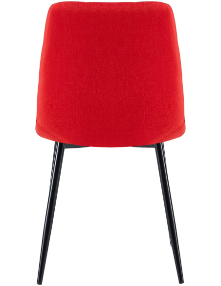 Chaise moderne en Tissu Rouge Métal Noir Mat Delphine - 6