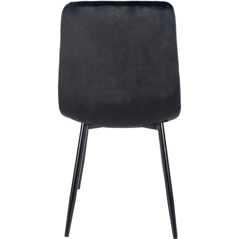 Chaise moderne en Velours Noir Métal Noir Mat Delphine - 4