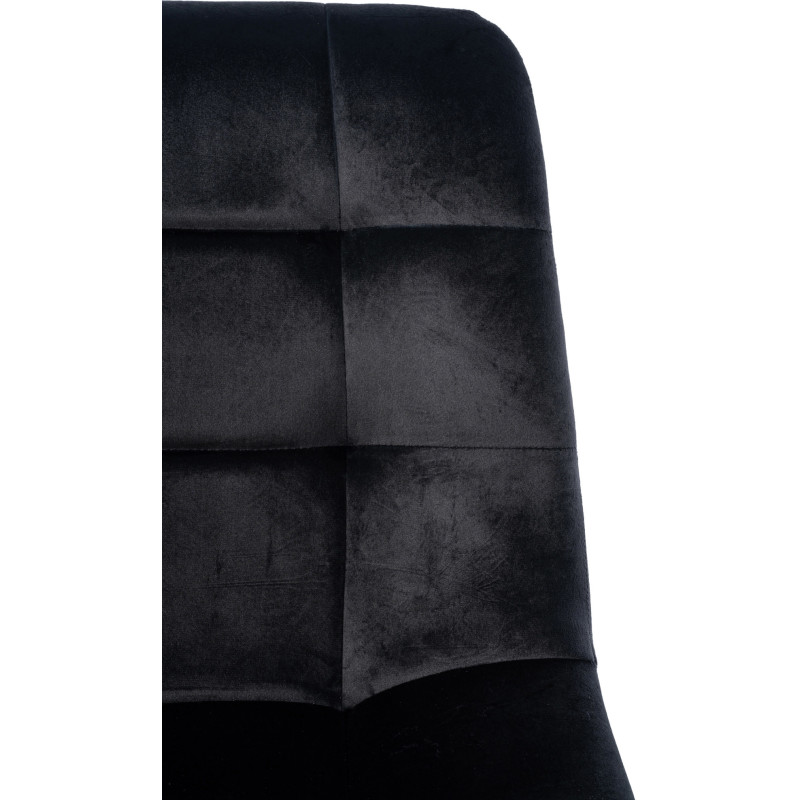 Chaise moderne en Velours Noir Métal Noir Mat Delphine - 5