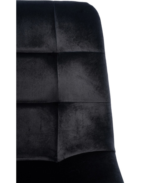 Chaise moderne en Velours Noir Métal Noir Mat Delphine - 5