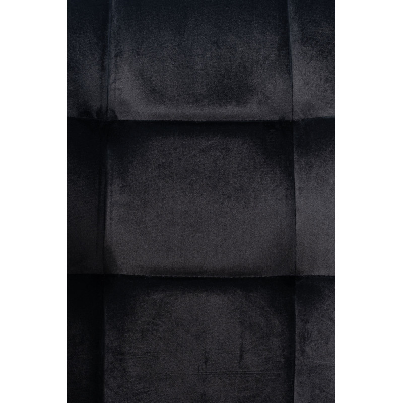 Chaise moderne en Velours Noir Métal Noir Mat Delphine - 6