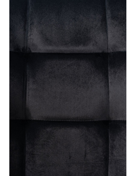 Chaise moderne en Velours Noir Métal Noir Mat Delphine - 6