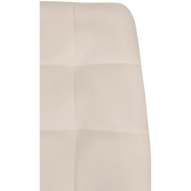 Chaise moderne en Velours Blanc crème Métal Noir Mat Delphine - 3