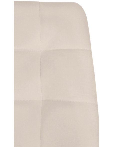 Chaise moderne en Velours Blanc crème Métal Noir Mat Delphine - 3