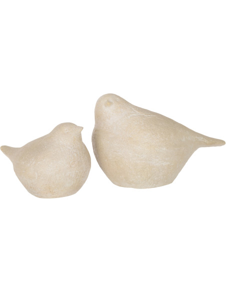 Statue déco XL Oiseau Lollie en Résine Beige - 2