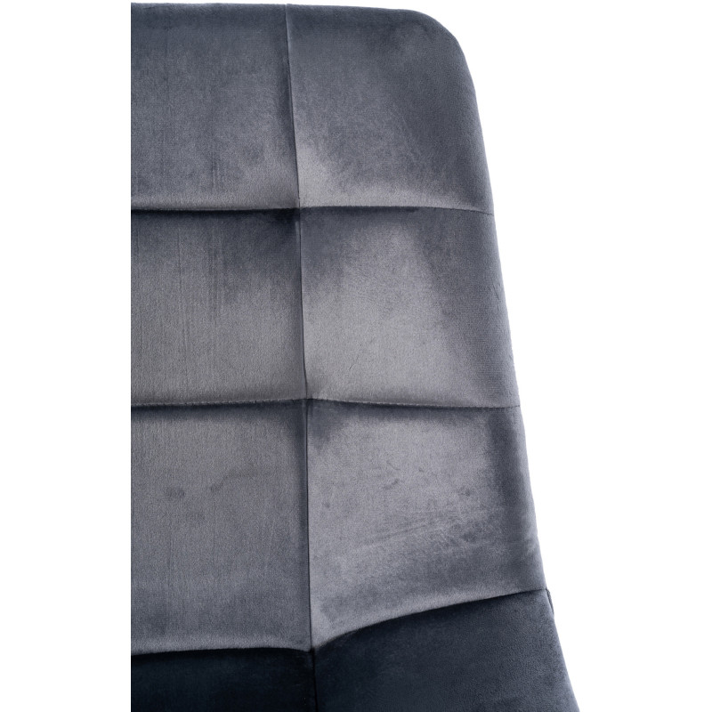 Chaise moderne en Velours Gris foncé Métal Noir Mat Delphine - 5