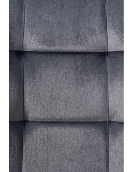 Chaise moderne en Velours Gris foncé Métal Noir Mat Delphine - 6