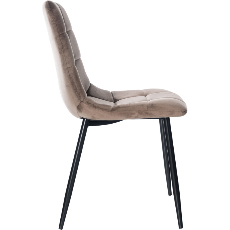 Chaise moderne en Velours Marron Métal Noir Mat Delphine - 3
