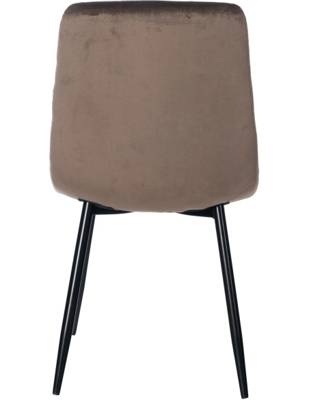 Chaise moderne en Velours Marron Métal Noir Mat Delphine - 4