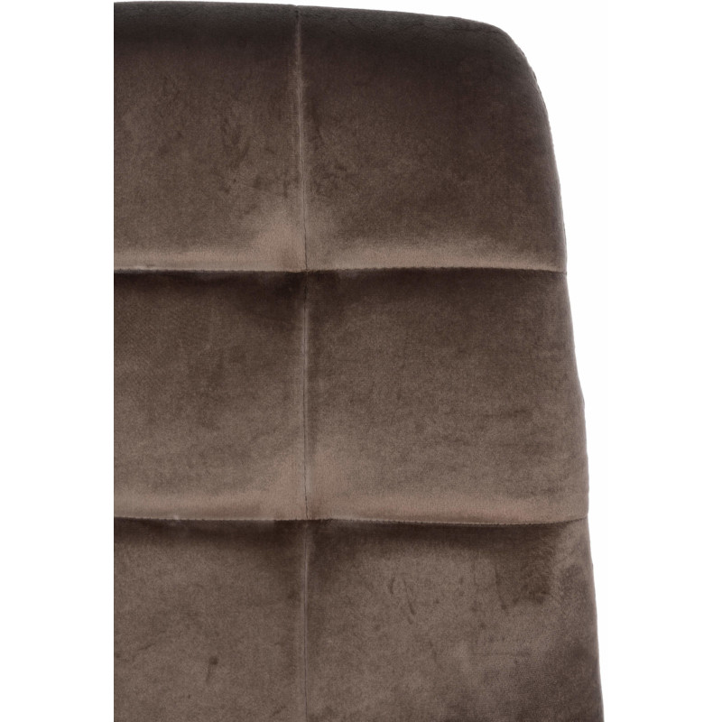 Chaise moderne en Velours Marron Métal Noir Mat Delphine - 5