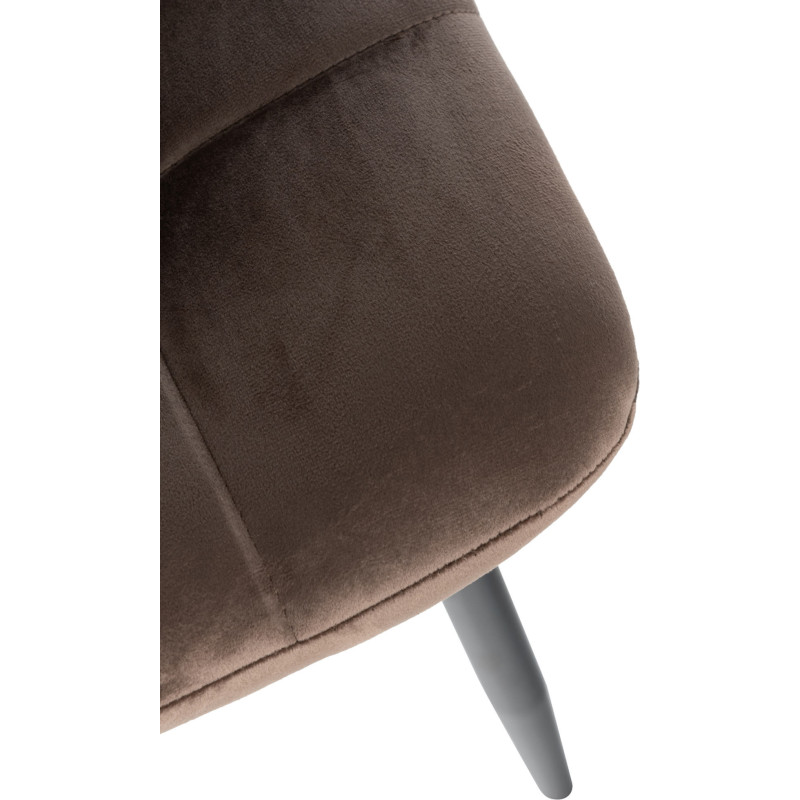 Chaise moderne en Velours Marron Métal Noir Mat Delphine - 7