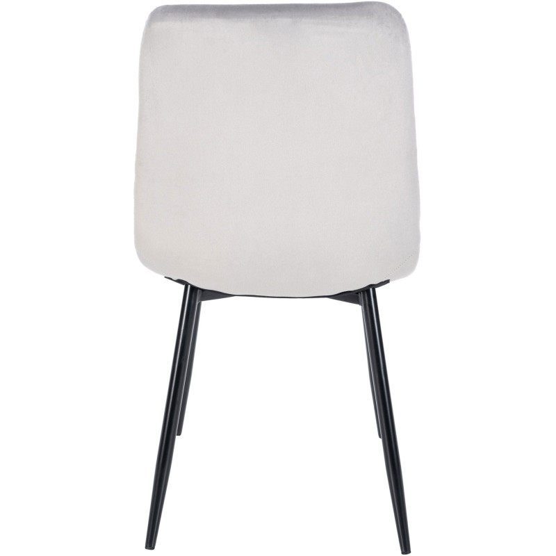Chaise moderne en Velours Gris clair Métal Noir Mat Delphine - 4