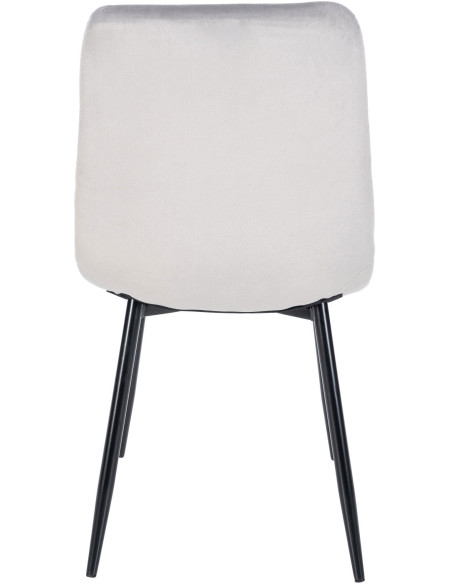 Chaise moderne en Velours Gris clair Métal Noir Mat Delphine - 4