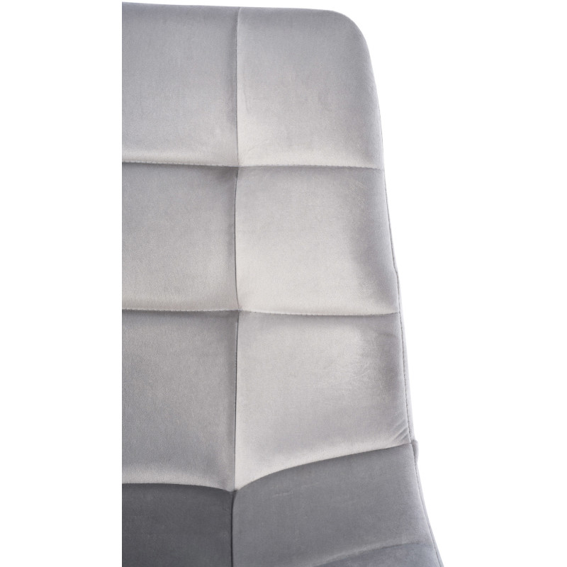 Chaise moderne en Velours Gris clair Métal Noir Mat Delphine - 5