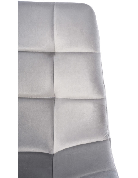 Chaise moderne en Velours Gris clair Métal Noir Mat Delphine - 5