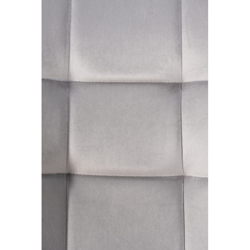 Chaise moderne en Velours Gris clair Métal Noir Mat Delphine - 6