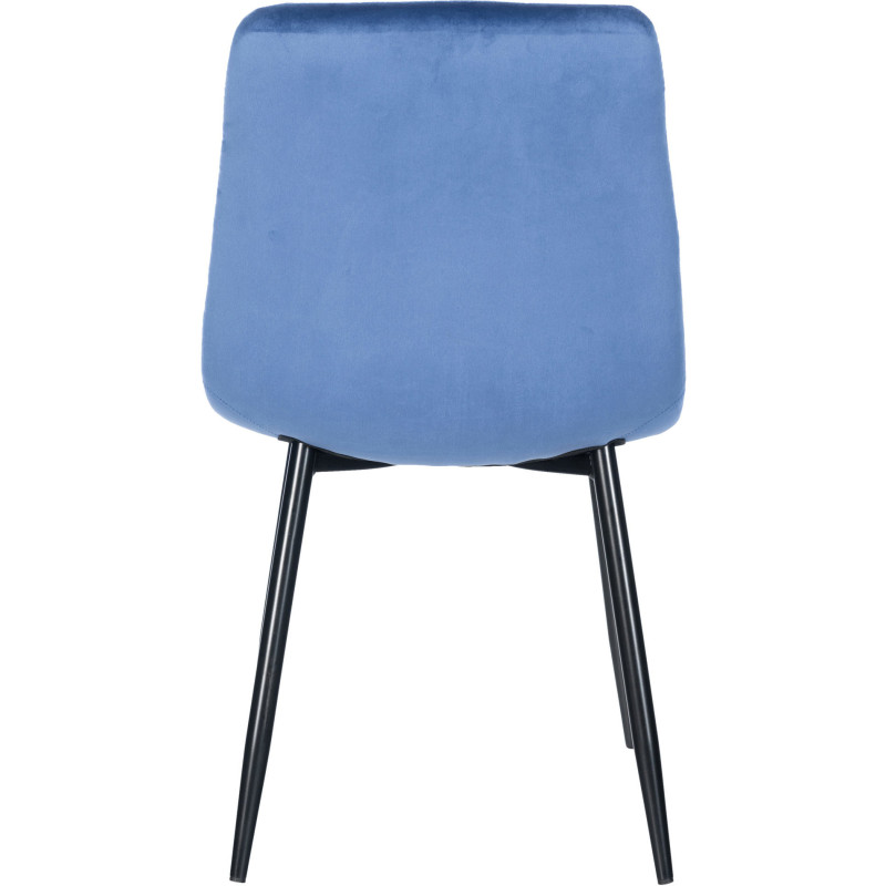 Chaise moderne en Velours Bleu clair Métal Noir Mat Delphine - 4