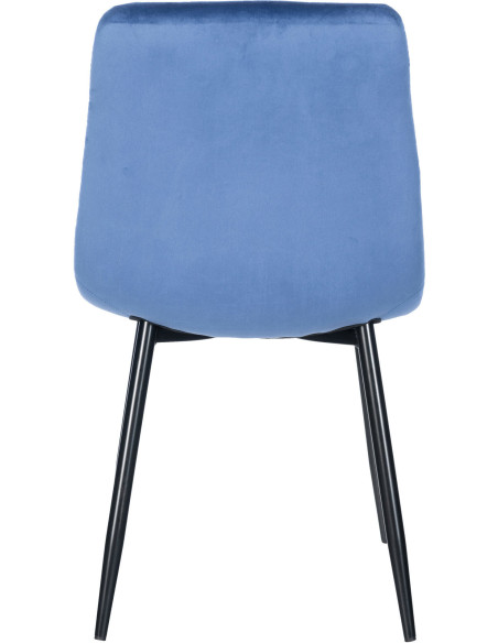 Chaise moderne en Velours Bleu clair Métal Noir Mat Delphine - 4