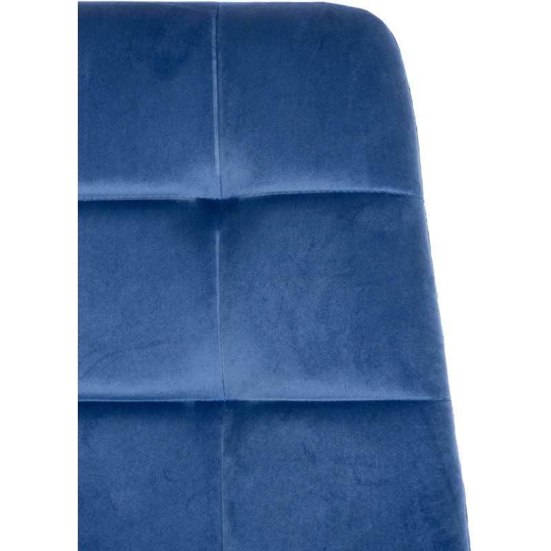 Chaise moderne en Velours Bleu clair Métal Noir Mat Delphine - 5