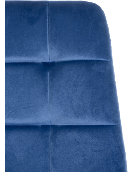 Chaise moderne en Velours Bleu clair Métal Noir Mat Delphine - 5