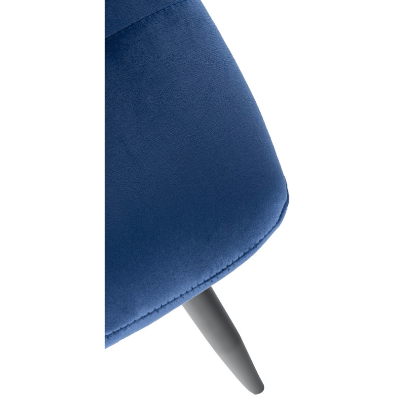 Chaise moderne en Velours Bleu clair Métal Noir Mat Delphine - 7