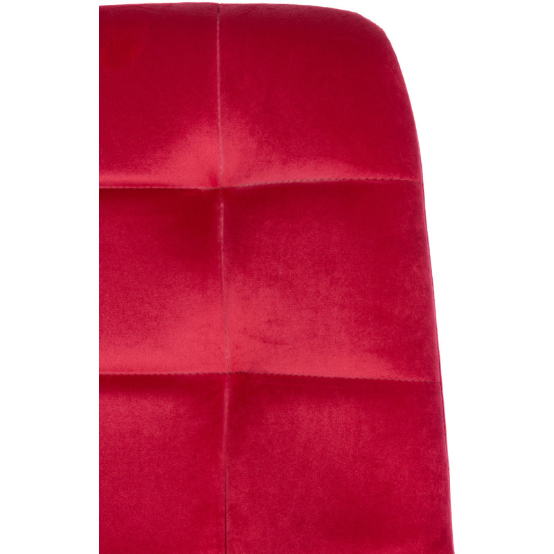 Chaise moderne en Velours Rouge Métal Noir Mat Delphine - 5