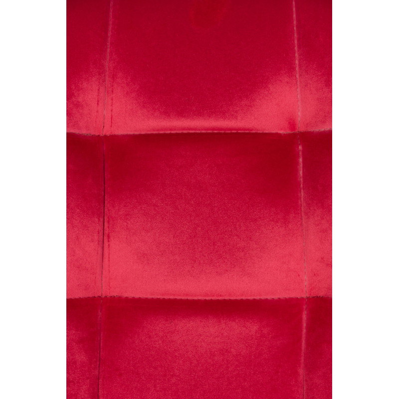 Chaise moderne en Velours Rouge Métal Noir Mat Delphine - 6