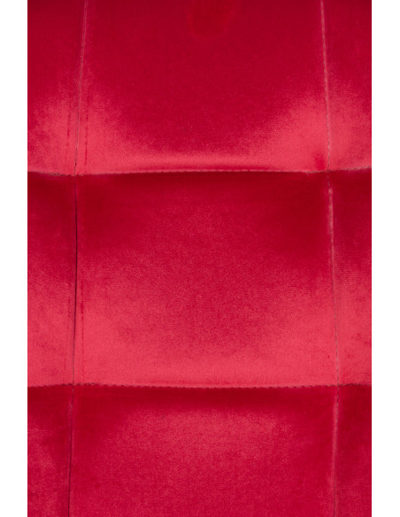 Chaise moderne en Velours Rouge Métal Noir Mat Delphine - 6