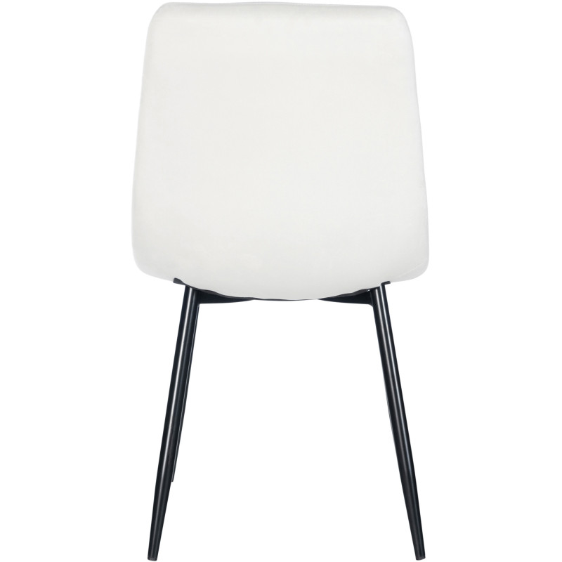 Chaise moderne en Velours Blanc Métal Noir Mat Delphine - 4