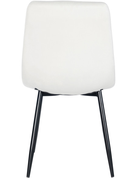 Chaise moderne en Velours Blanc Métal Noir Mat Delphine - 4