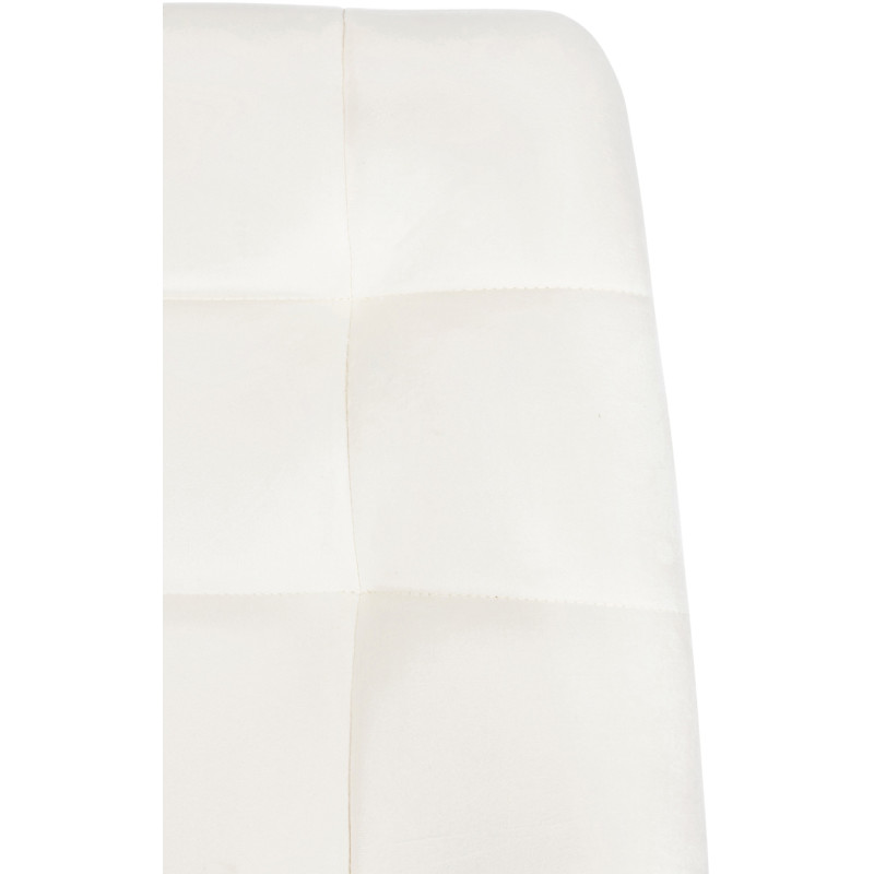 Chaise moderne en Velours Blanc Métal Noir Mat Delphine - 5