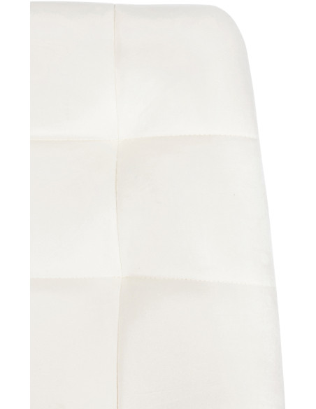 Chaise moderne en Velours Blanc Métal Noir Mat Delphine - 5