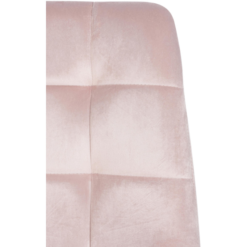 Chaise moderne en Velours Rose poudré Métal Noir Mat Delphine - 5