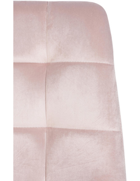 Chaise moderne en Velours Rose poudré Métal Noir Mat Delphine - 5